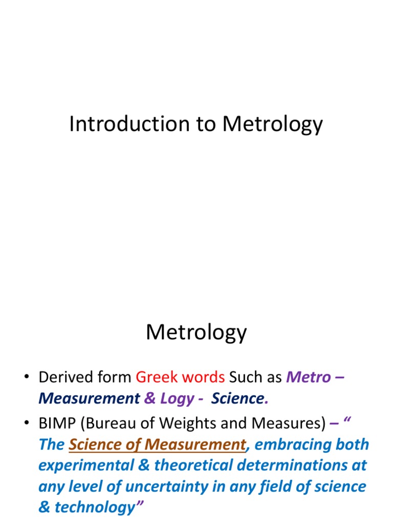 An Introduction to the Fundamental Concepts of Metrology PDF
