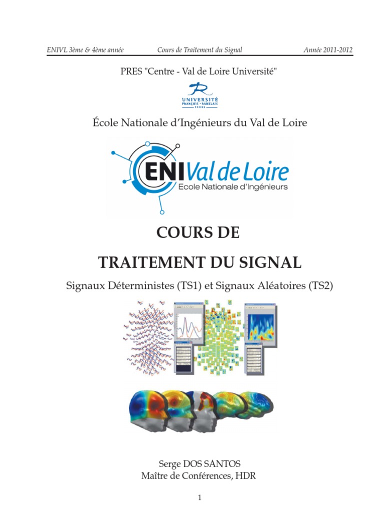 Cours de Traitement du Signal ENIVL | PDF | Transformation de Fourier ...