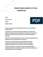 Formulir Pendaftaran Anggota Futsal Indr