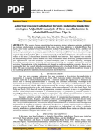 Achieving Customer Satisfaction Through Sustainable Marketing Strategies: A Qualitative Analysis of Three Bread Industries in Abakaliki Ebonyi State, Nigeria