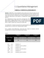 Assignment 1 Quantitative Management: Bayers' Theorem & Conditional Probability