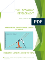 Edev 311: Economic Development: Session 3: Production and Growth