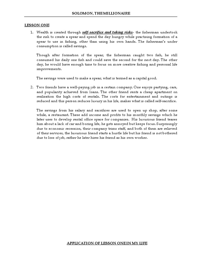 Lessons Principles Of Wealth Pdf Economies Business