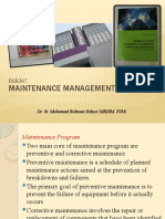 Maintenance Management Ii: Dr. Sr. Mohamad Ridzuan Yahya (MRISM, PJM) Dr. Sr. Mohamad Ridzuan Yahya (MRISM, PJM)