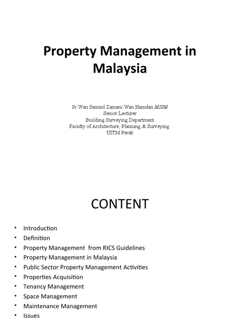 Malaysian Property Management Guide | PDF | Property Management | Property
