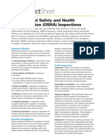 Factsheet: Occupational Safety and Health Administration (Osha) Inspections