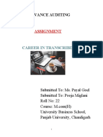 Advance Auditing: Assignment