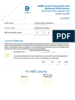 For ABE Use Only: Open-Book Exam Question and Answer Booklet June 2020