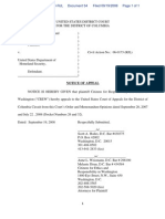 CREW v. Dept. of Homeland Security (Katrina) : 9/19/2008 Notice of Appeal