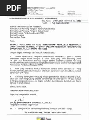 Surat Makluman Parenthon Pengarah Jpn