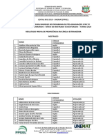 Resultado prova de proficiência em língua estrangeira Turmas 2020