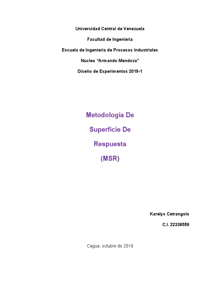 Interpretación La Definición de MSR | PDF | Modelo matemático ...