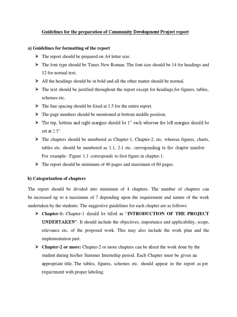 Community Development Project Report Guidelines | PDF | Books | Business