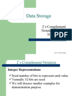 Data Storage: 2's Complement Notation To Store Numbers
