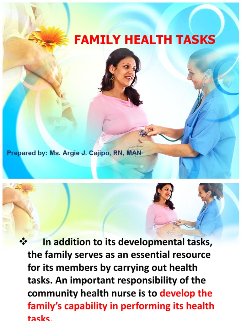 Family Health Tasks and Nursing Roles | PDF | Physical Examination | Family