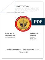 Negotiation: Chanakya National Law University, Patna February, 2020
