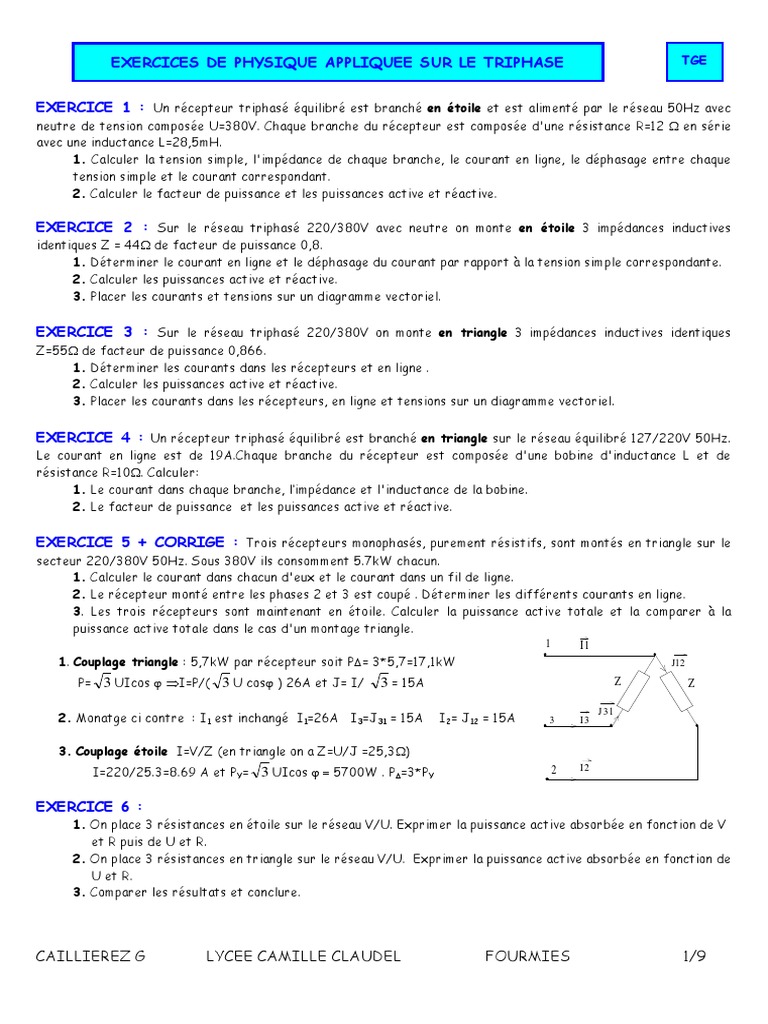Calcul De Puissance En Triphasé 380v Hasclic991 PDF | PDF | Puissance (physique) | Rapport temporel