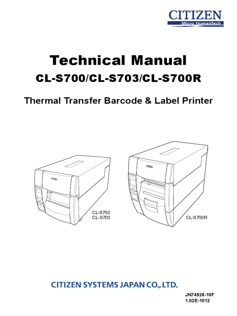 CITIZEN CLS700 Tech MANUAL PDF PDF Electric Motor Printer