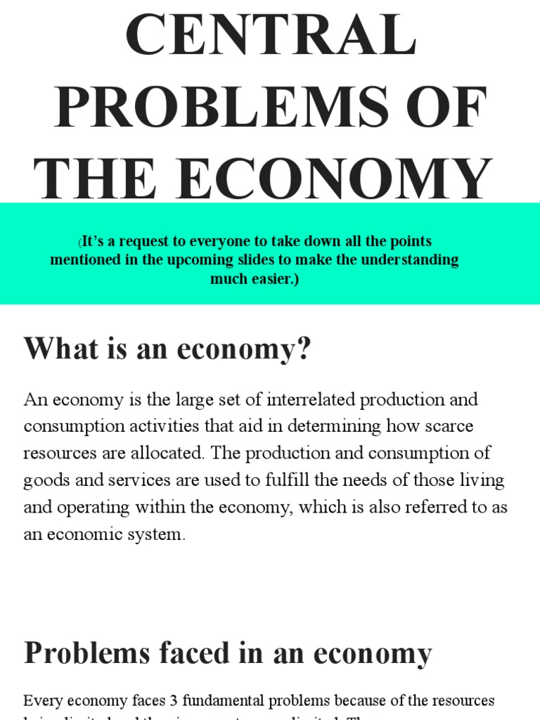 Central Problems of The Economy PDF Labour Economics Resource