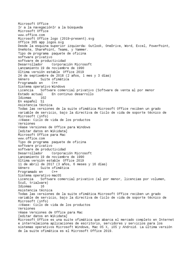 Office | PDF | Microsoft Office | Office Suites para Windows