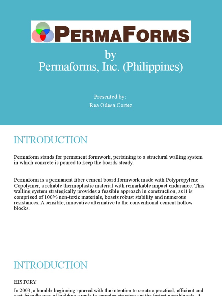 Permaform: Innovative Cement Board System | PDF | Concrete | Plastic