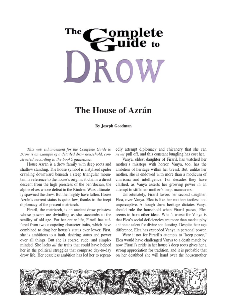 House Azrán: A Drow Legacy in Decline | PDF
