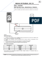 Manual de Pruebas - SDC 701: Sensor de Temperatura Del Agua - Resistencia / Tensión