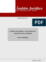 O Direito Do Trabalho e A Prevalência Do Negociado Sobre o Legislado PDF