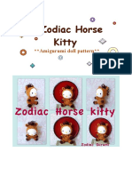 Zodiac Horse kitty- Crochet amigurumi doll pattern-pdf