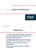 Ch9 - Crtical Systems Specification