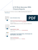 Top List of 20 Most Awesome MBA Projects Reports: Basic Information of 4ps