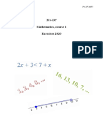 Pre-Dp Mathematics, Course 1 Exercises 2020: Vasa Övningsskola, Ib-Section Heli Pre-Dp, Map1