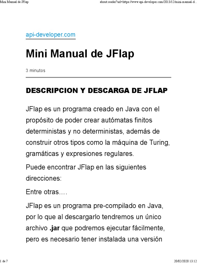 Mini Manual de JFlap | PDF | Java (lenguaje de programación) | Ciencias ...