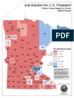 US President 2016 Results Map Margin by County