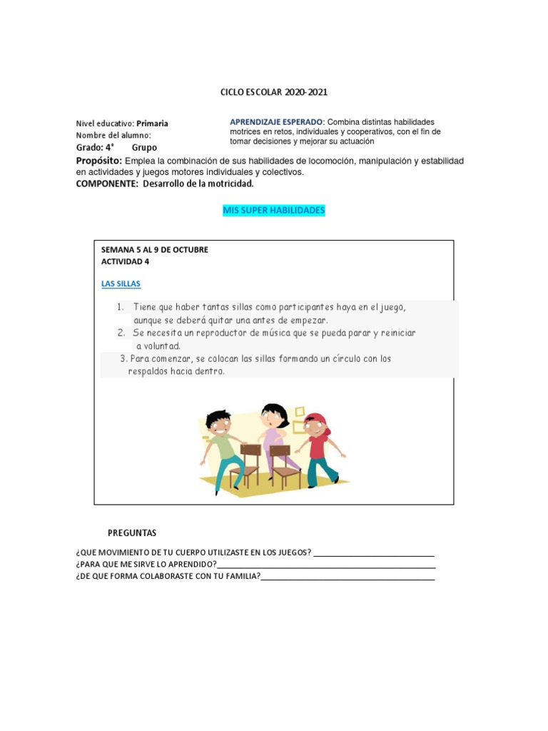 Plan de Clase Actividad 4 Cuarto | PDF