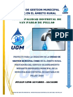 Proyecto de Ordenanza Municipal para La Regulacion Del Servicio Agua Potable 2020