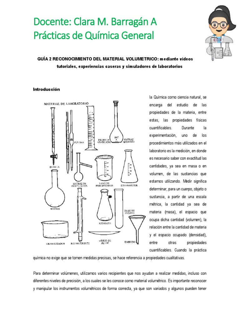 Hubert Hudson Diez Enseñando Guía 2 Reconocimiento Del Material Volumetrico | PDF | Valoración | Química