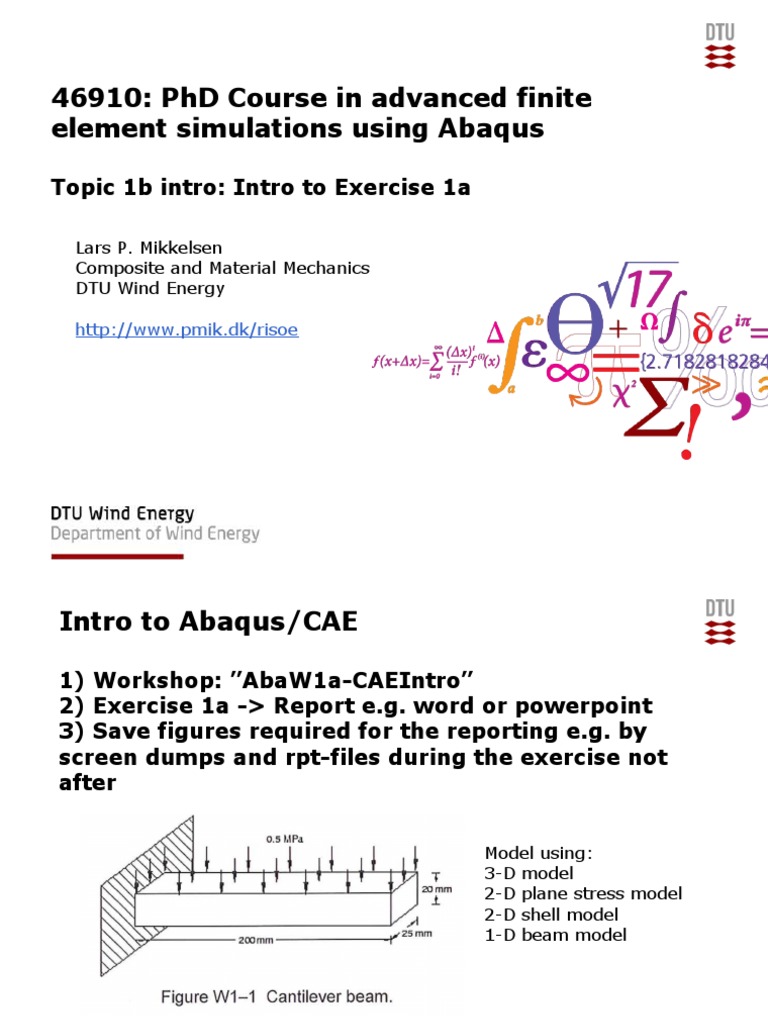 PhD Course: Advanced Abaqus Simulations | PDF | Beam (Structure ...