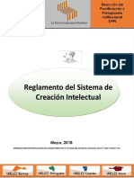 REGLAMENTO DEL SISTEMA DE CREACIÓN INTELECTUAL DE LA UNELLEZ 2018 para Firma Del Consejo Directivo PDF