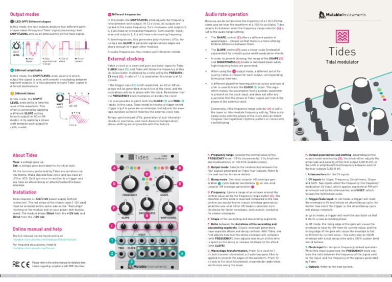 Tides: Output Modes Audio Rate Operation | PDF | Electrical Engineering ...