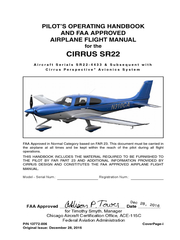 Cirrus SR22 POH Airspeed Horsepower
