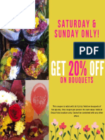 20% Off Bouquets Sat & Sun Only