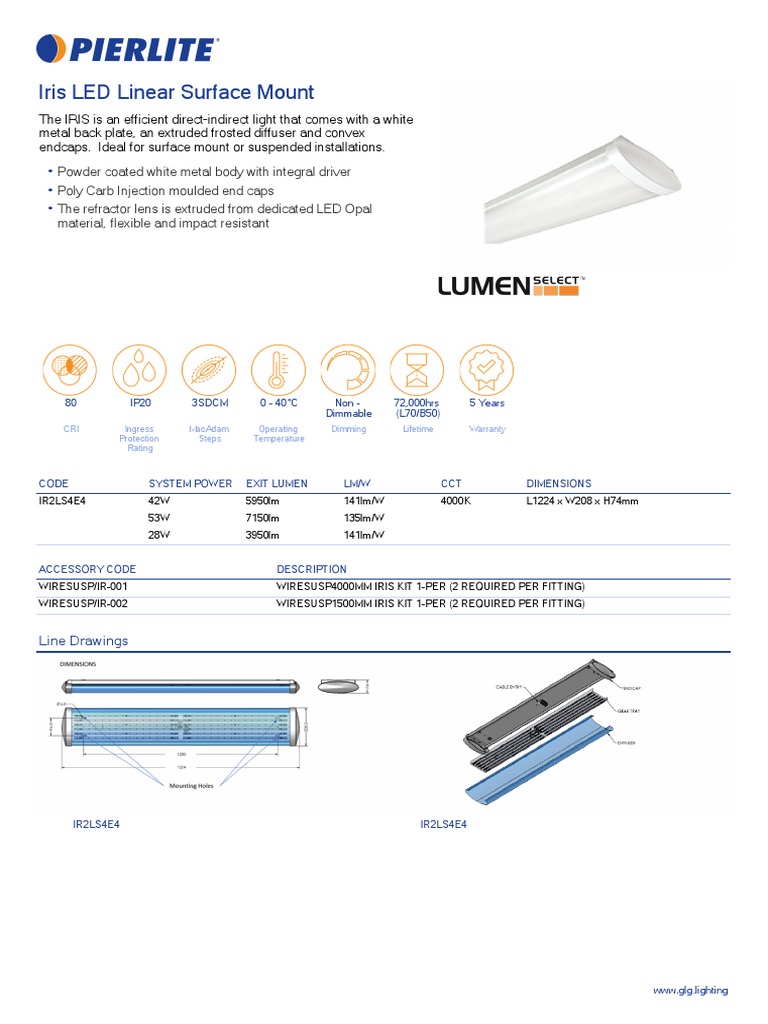 Iris LED Linear Surface Mount | PDF | Building Engineering | Applied ...
