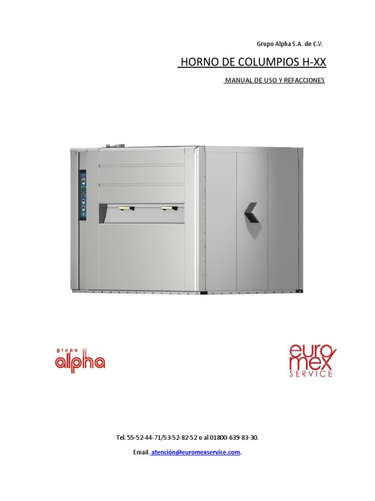 Manual de Uso Horno de Columpios Alpha | PDF | Química | Ingeniería ...
