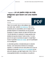 Nacer Con Un Padre Viejo Es Más Peligroso Que Nacer Con Una Madre Vieja