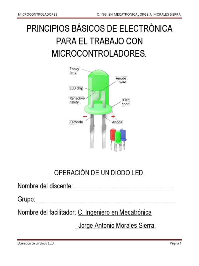 Guía Básica: Operación de un LED | PDF | Diodo emisor de luz | Diodo