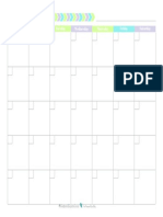 Blank Monthly Calendar Green Blue Purple PDF