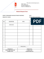 Material Request Form for Donggwang Sunvalley Project