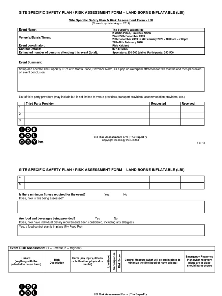 Risk Assessment - SSSP - The SuperFly 2 Martin Place | PDF | Ambulance ...