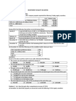 Problems - Investment in Equity Securities